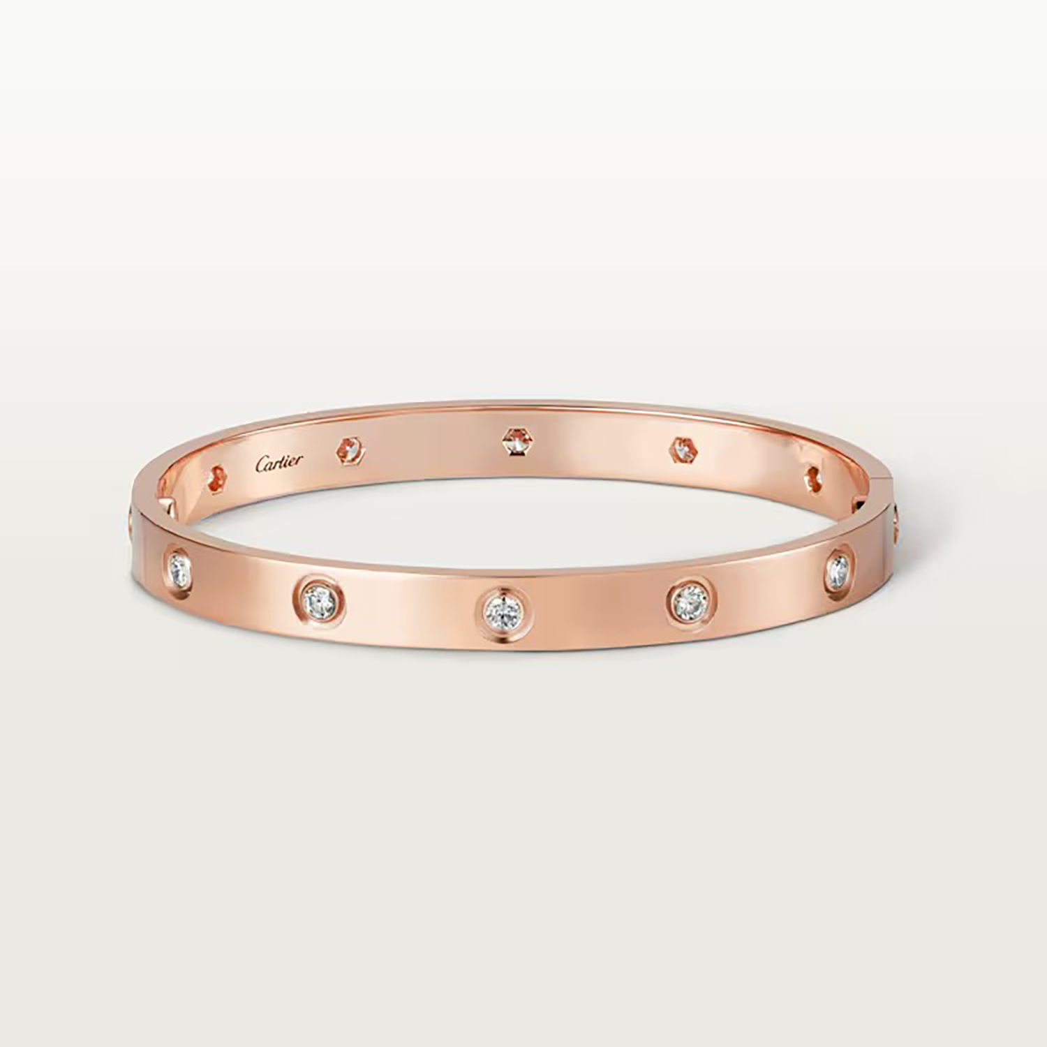 L BRACELET 10 DIAMONDS, ROSE GOLD