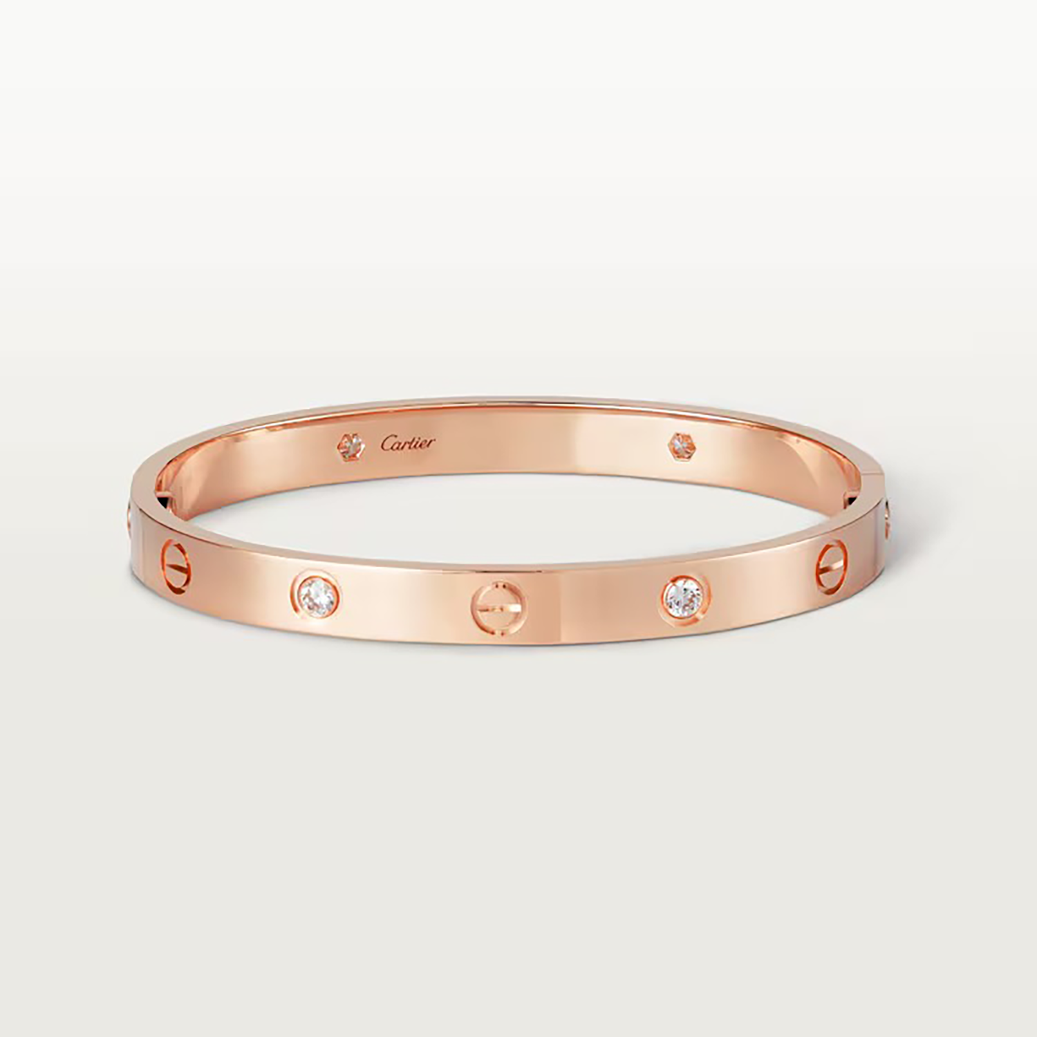 L BRACELET 4 DIAMONDS, WHITE GOLD