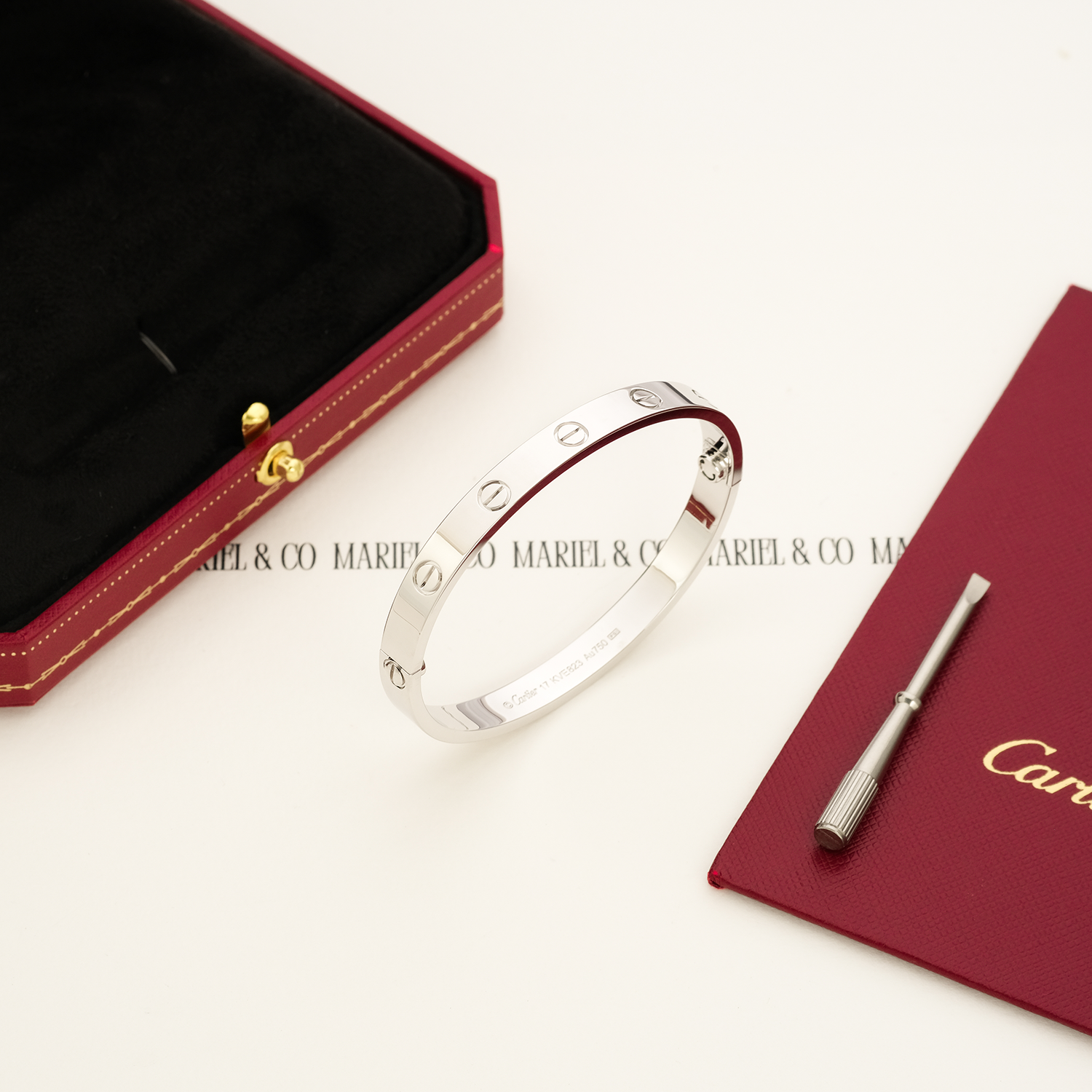 L BRACELET, WHITE GOLD