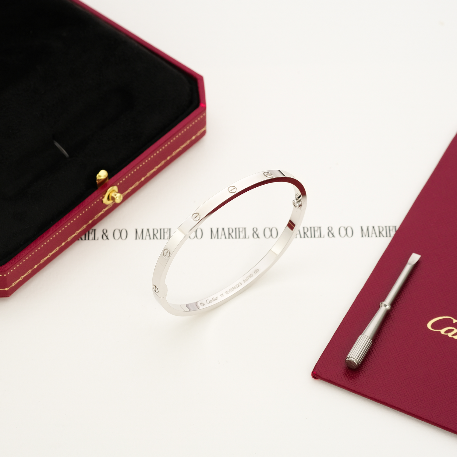 L BRACELET SMALL MODEL, WHITE GOLD