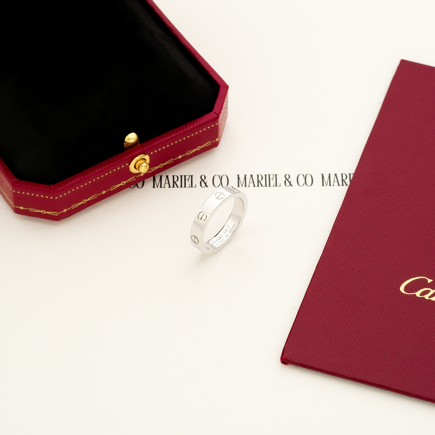 THIN L RING, WHITE GOLD