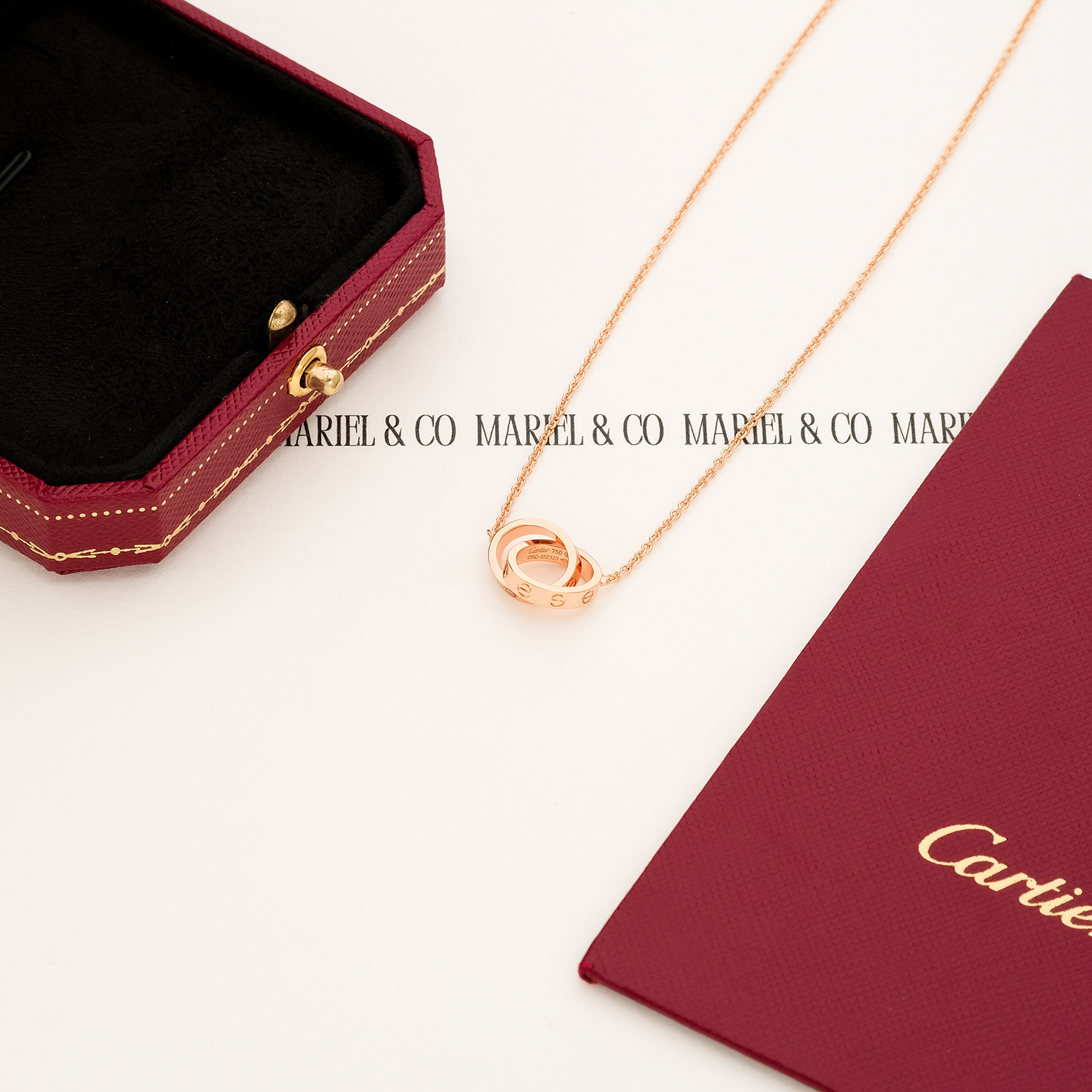 L NECKLACE, ROSE GOLD