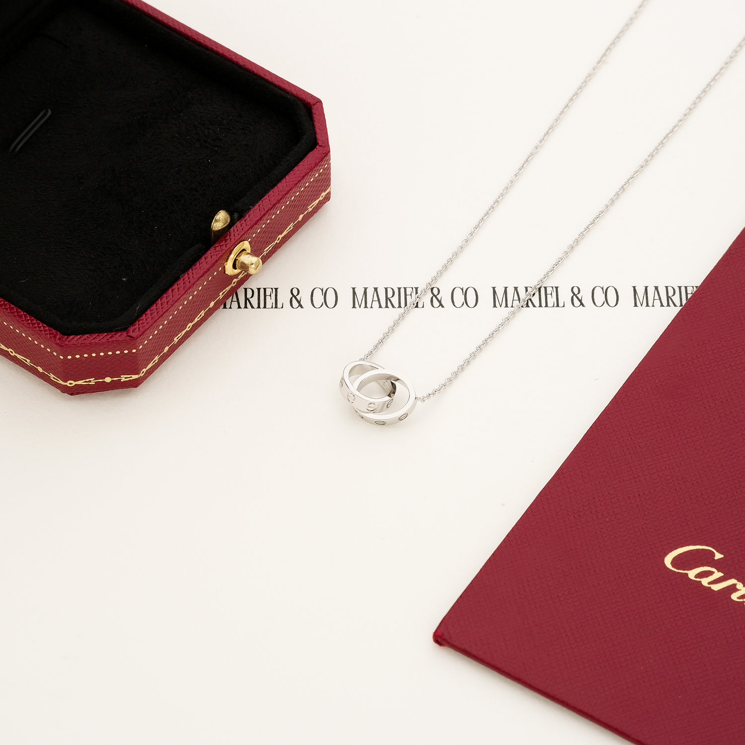 L NECKLACE, WHITE GOLD