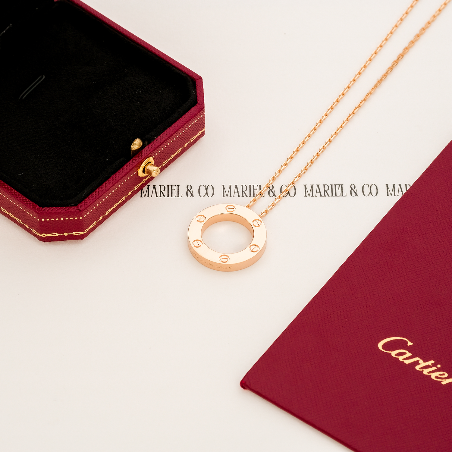 L NECKLACE, ROSE GOLD