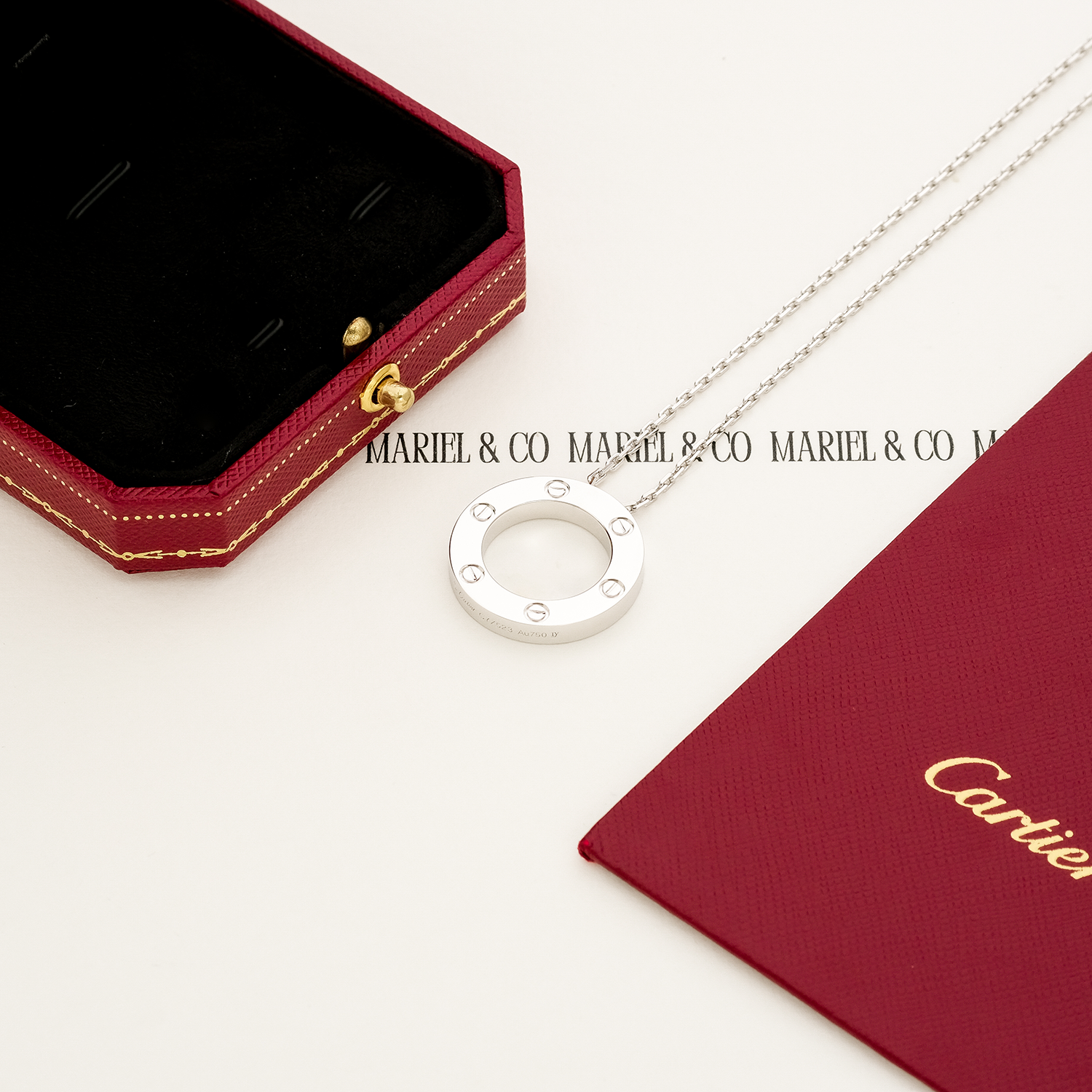 L NECKLACE, WHITE GOLD