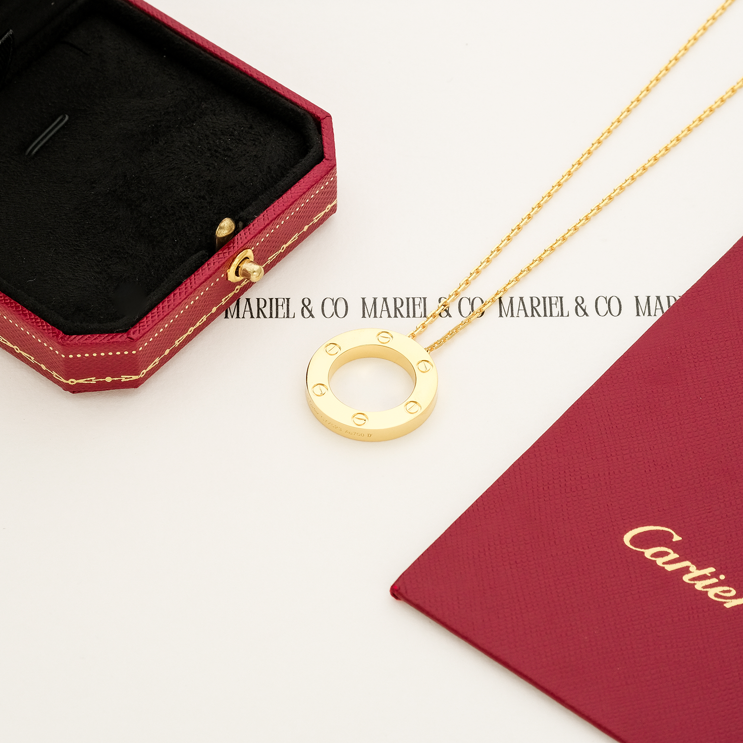 L NECKLACE, YELLOW GOLD