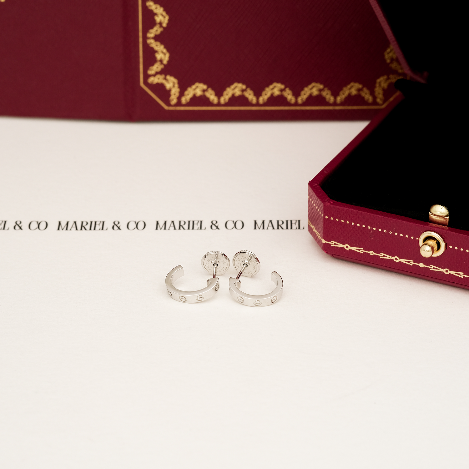 L EARRINGS SMALL MODEL, WHITE GOLD