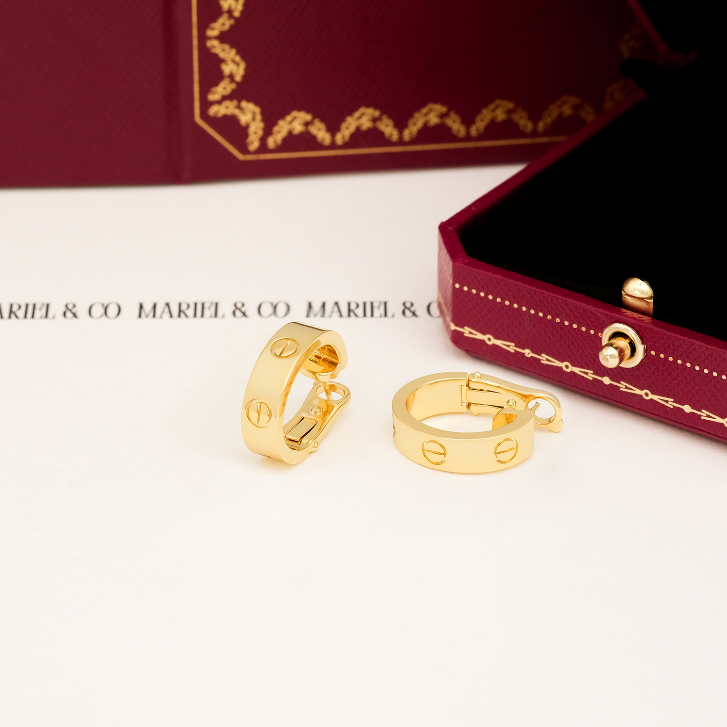 L EARRINGS, YELLOW GOLD