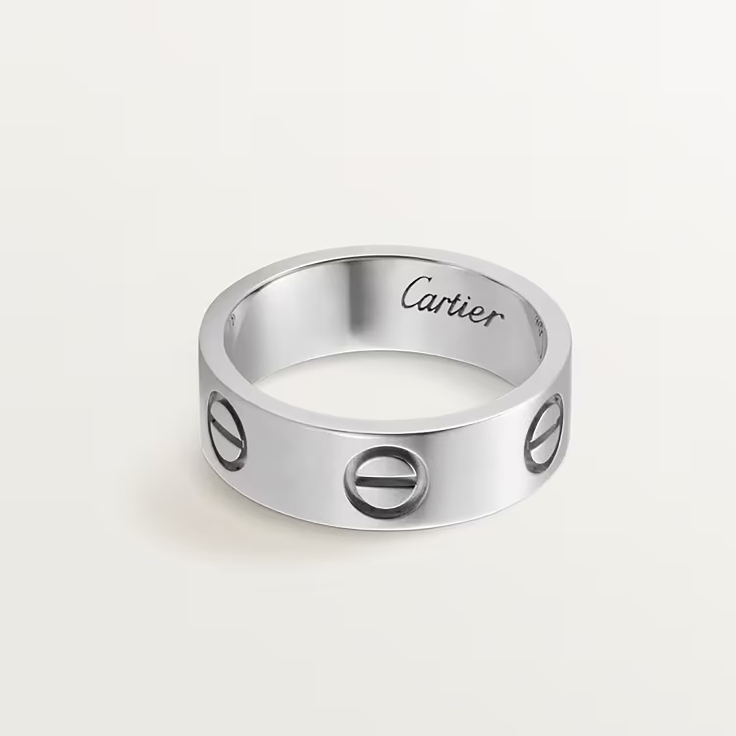 L RING, WHITE GOLD