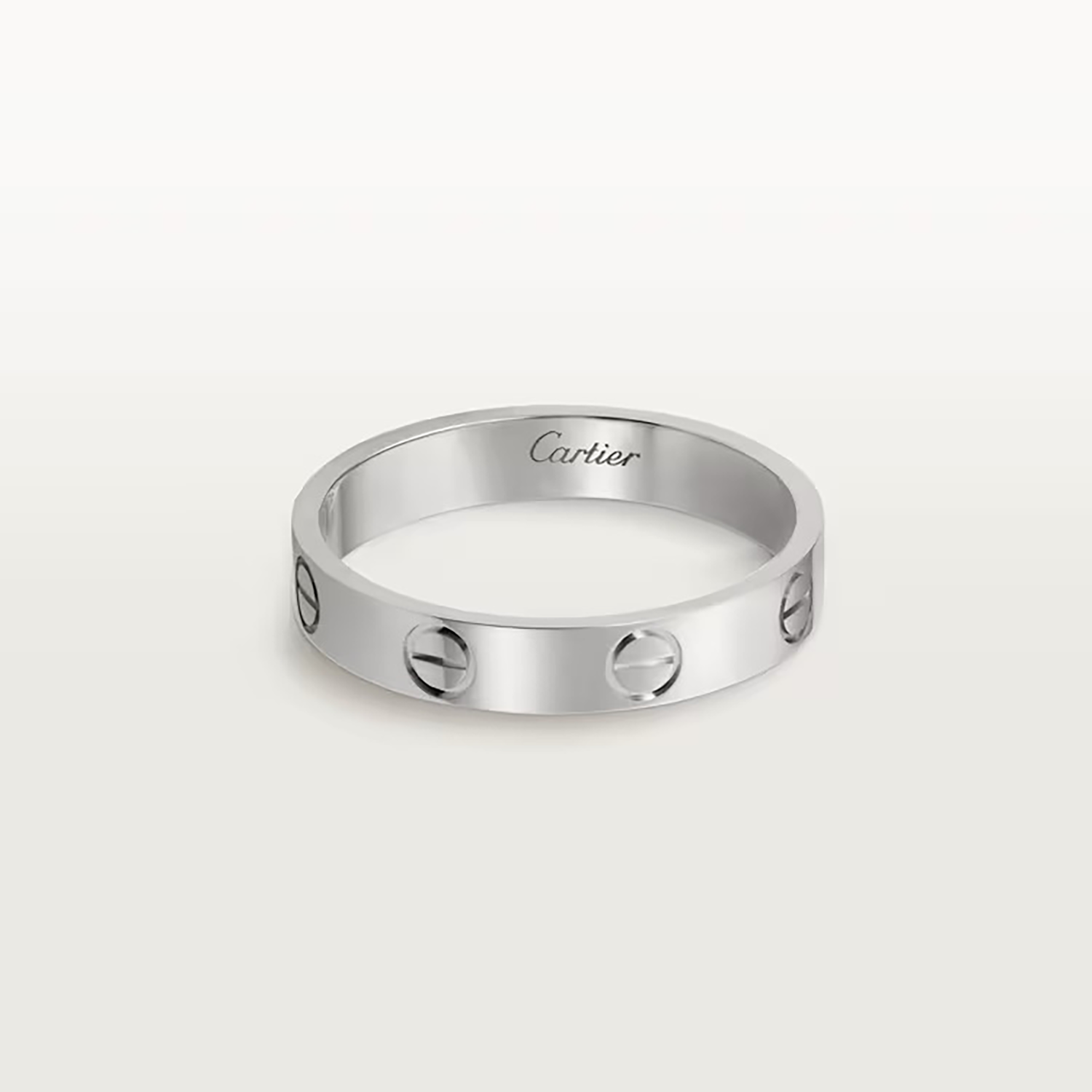 THIN L RING, WHITE GOLD