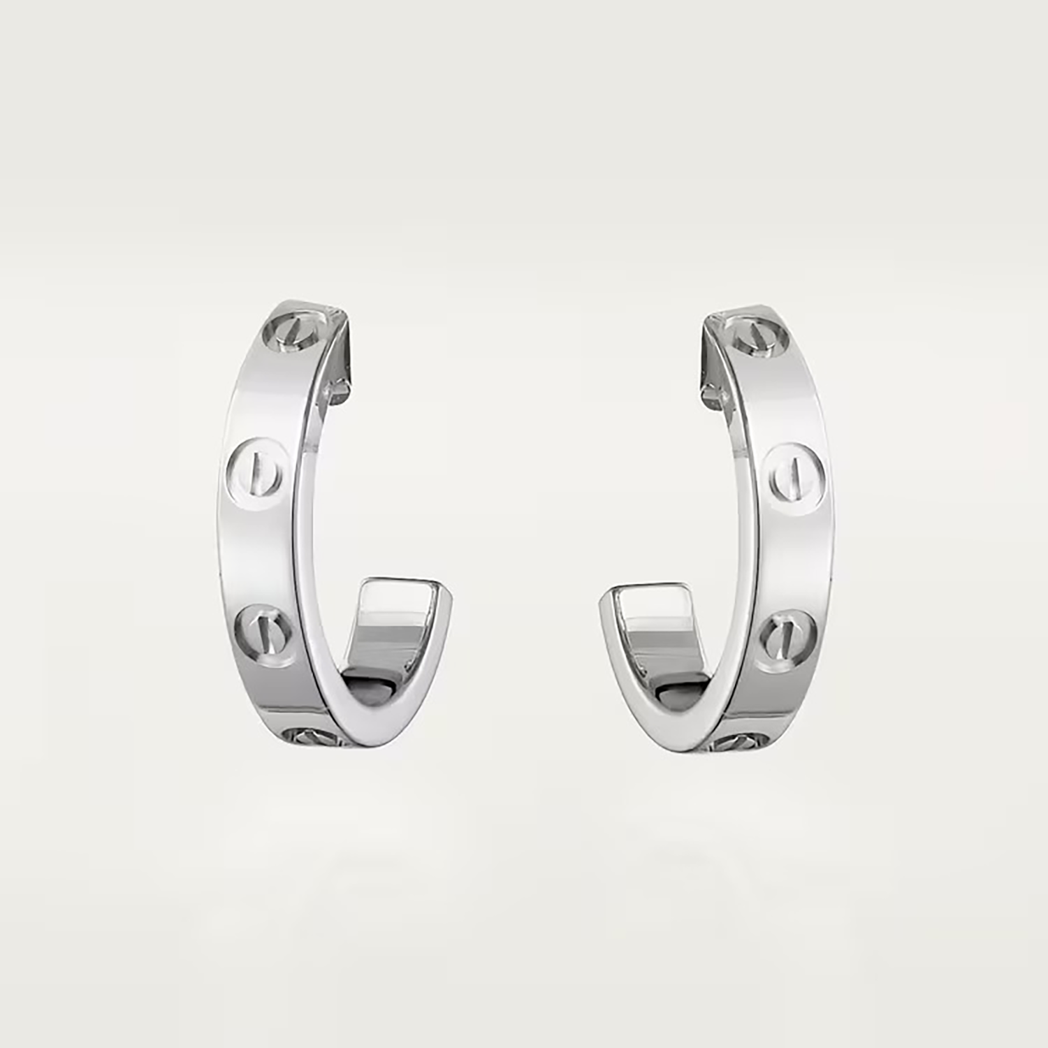 L EARRINGS SMALL MODEL, WHITE GOLD