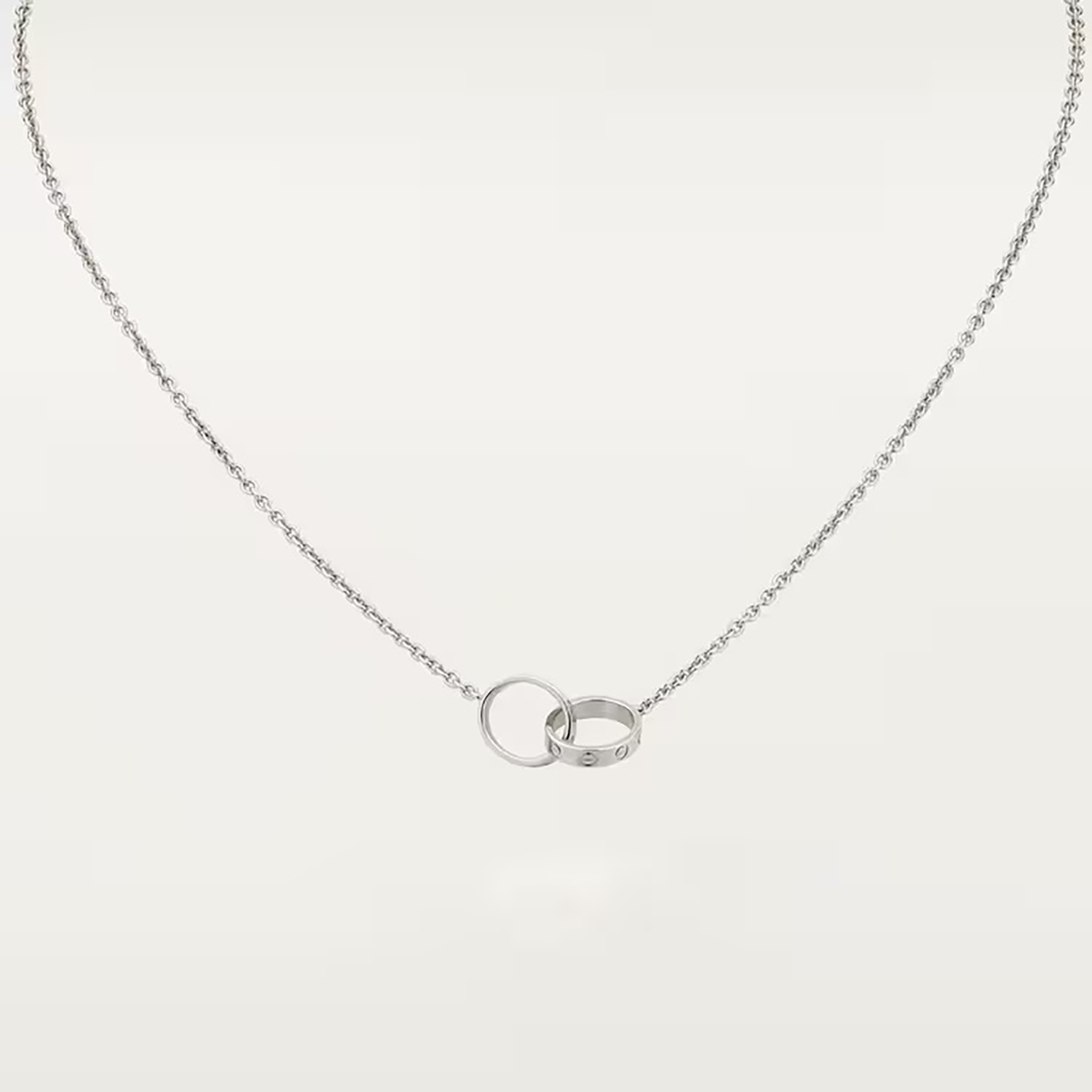 L NECKLACE, WHITE GOLD
