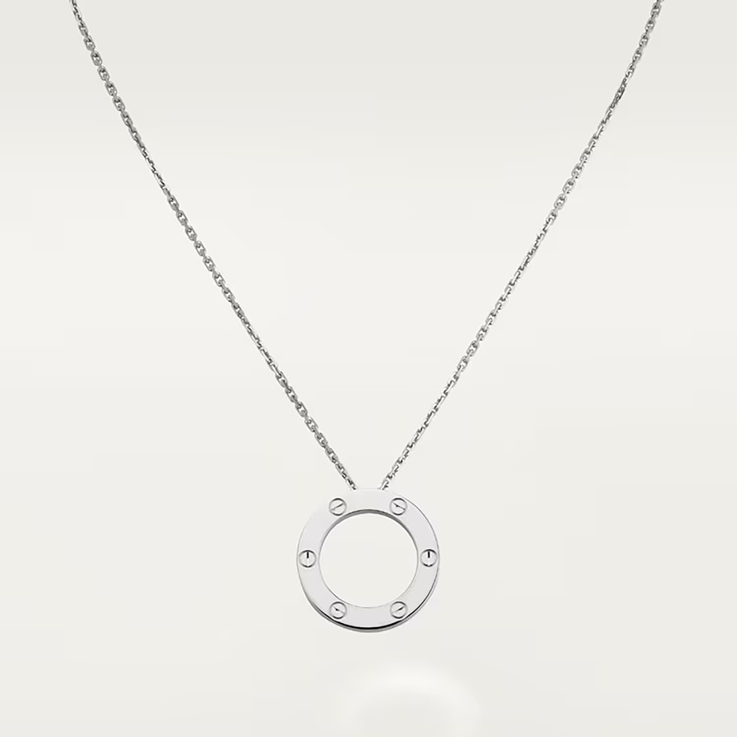 L NECKLACE, WHITE GOLD