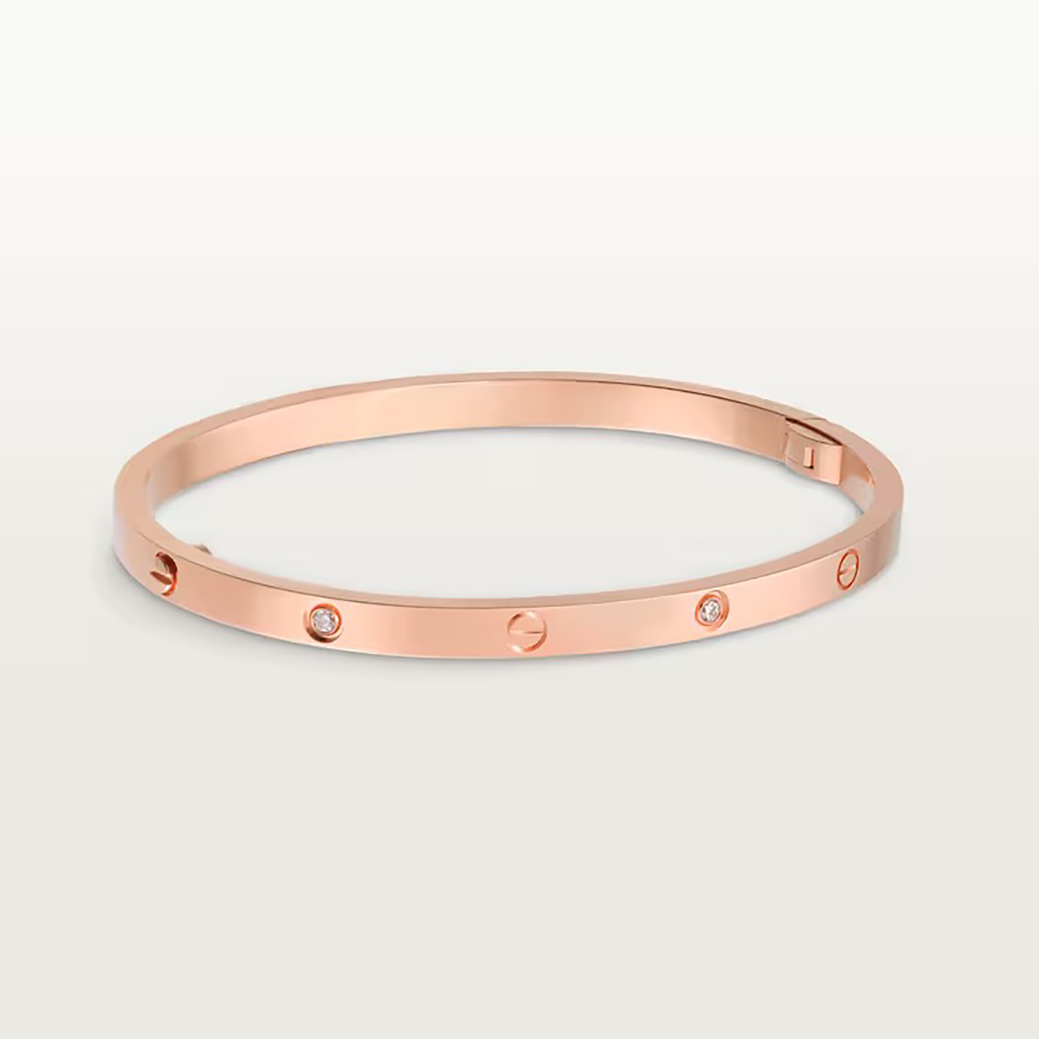 L BRACELET SMALL MODEL, 6 DIAMONDS, ROSE GOLD