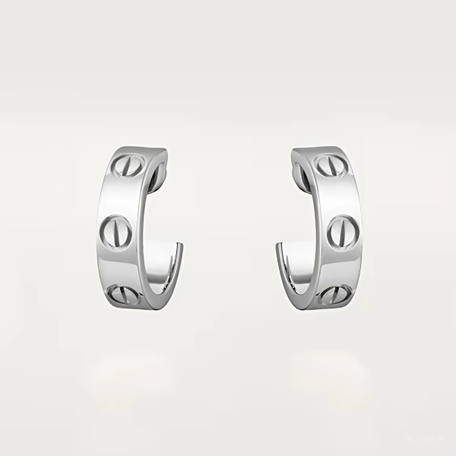 L EARRINGS, WHITE GOLD