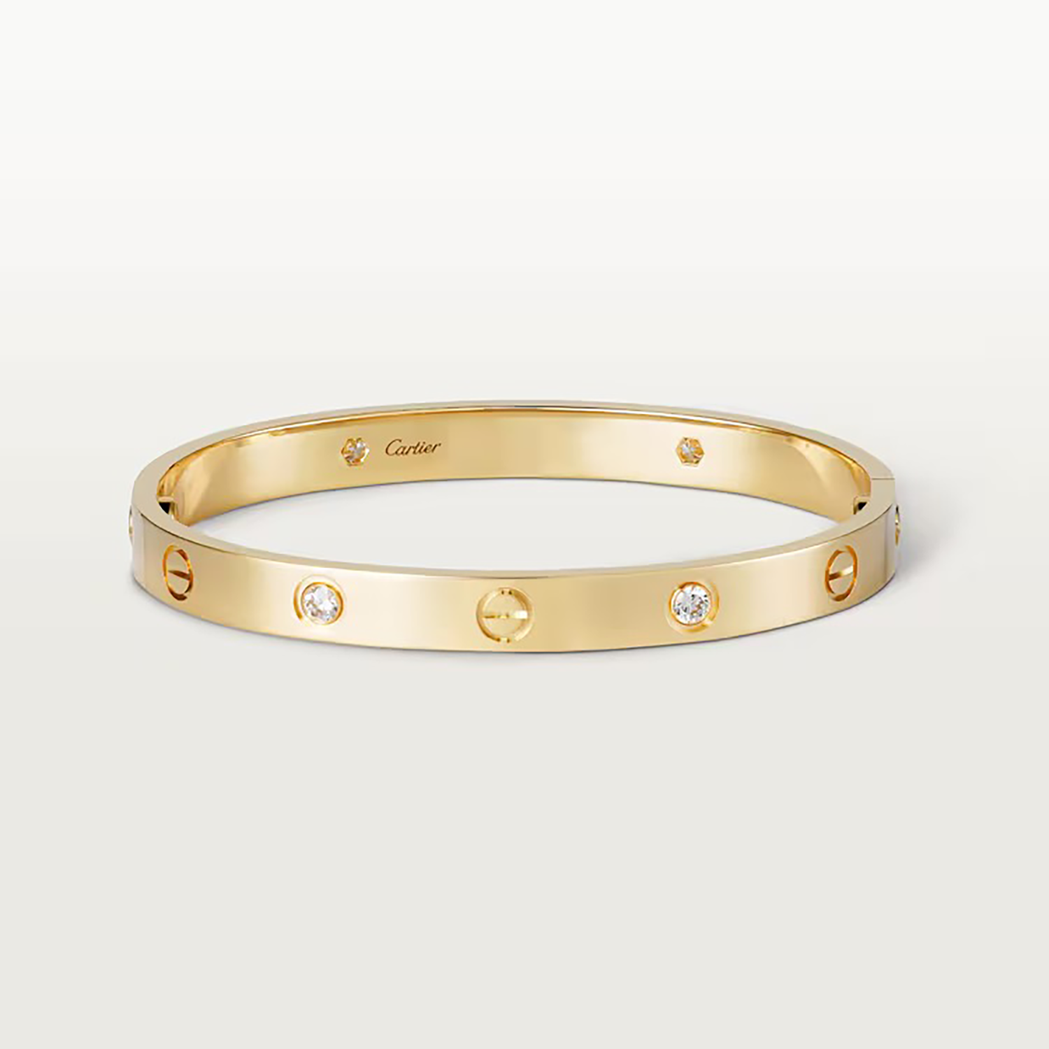 L BRACELET 4 DIAMONDS, YELLOW GOLD