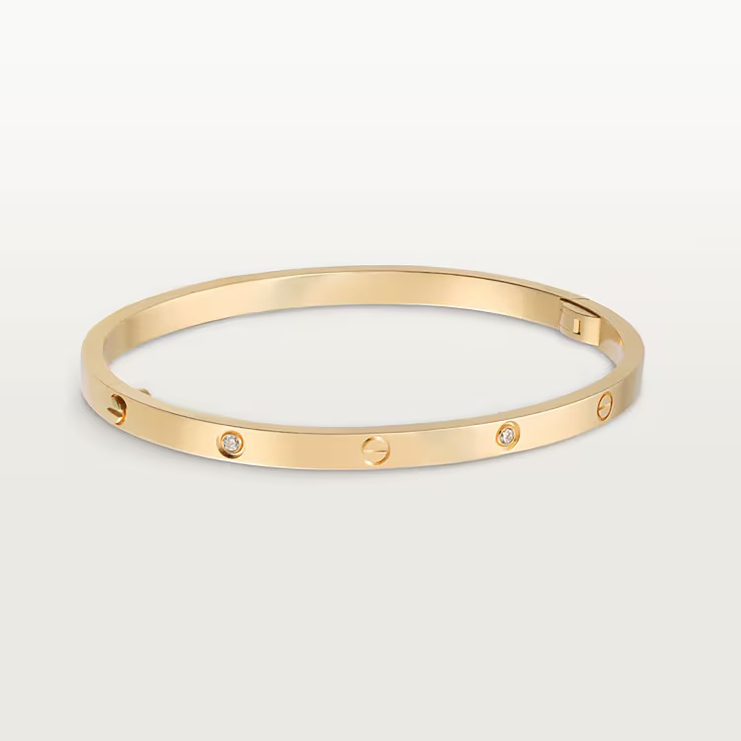 L BRACELET SMALL MODEL, 6 DIAMONDS, YELLOW GOLD