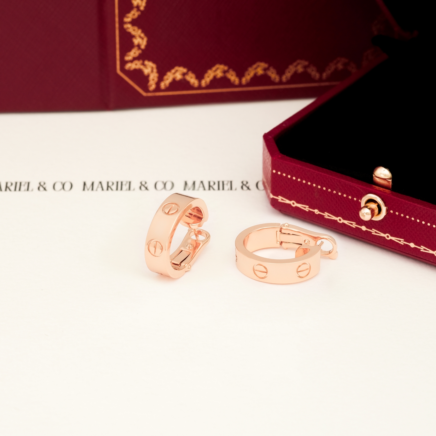 L EARRINGS, ROSE GOLD