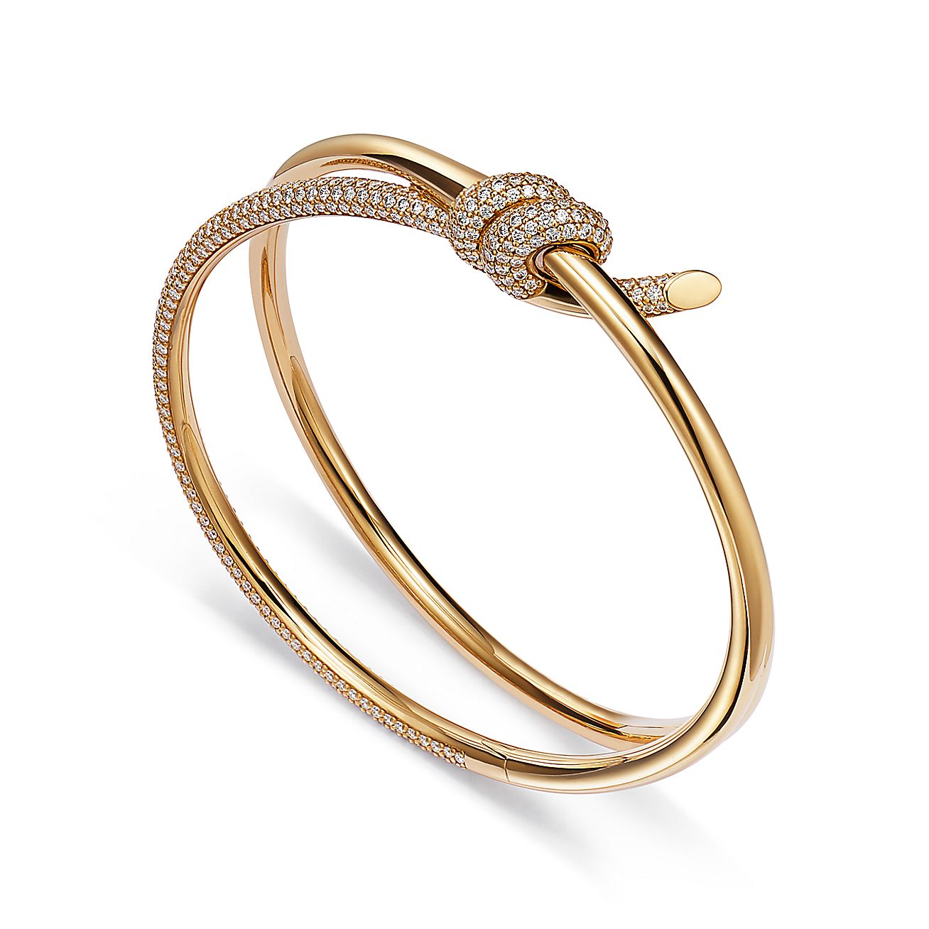 K DOUBLE ROW BRACELET WITH DIAMONDS, YELLOW GOLD