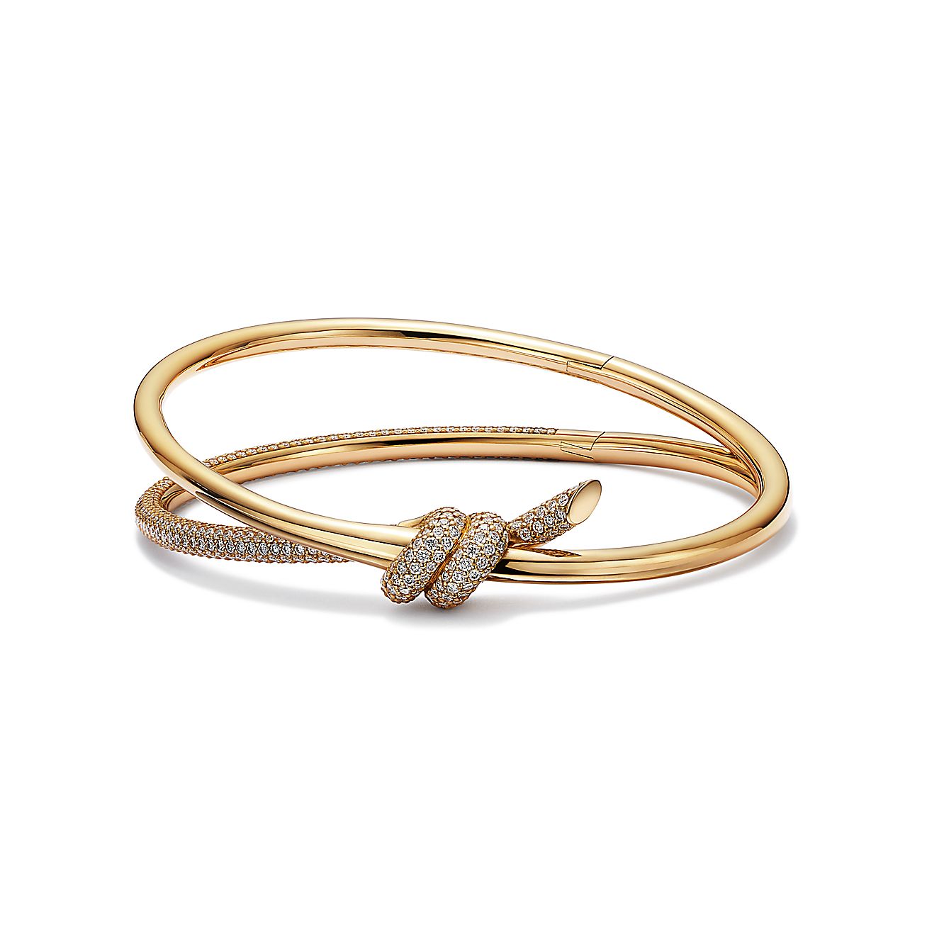 K DOUBLE ROW BRACELET WITH DIAMONDS, YELLOW GOLD