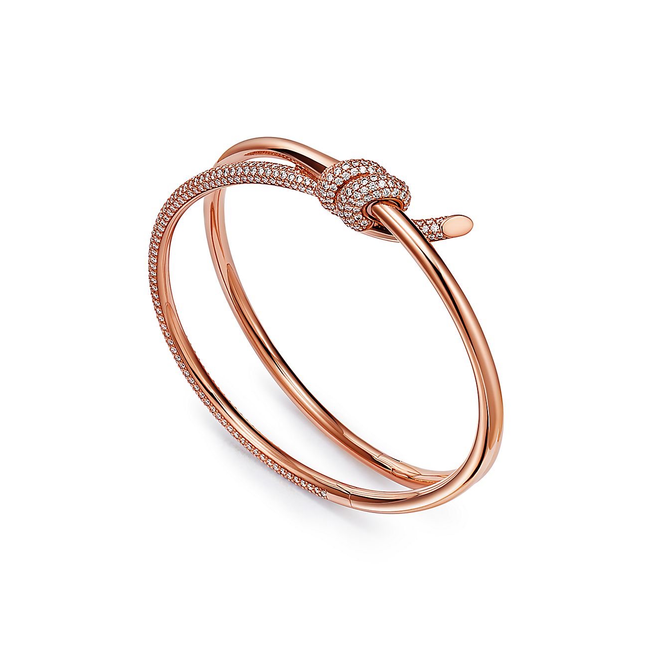 K DOUBLE ROW BRACELET WITH DIAMONDS, ROSE GOLD